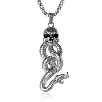 Harry Potter Dark Mark Skull and Snake Pendant Necklace, 22 in Silver at Nordstrom