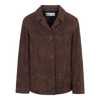 Tory Burch Suede Leather Jacket - female - Tory Burch - Leather Jackets - Brown - M - Jackets