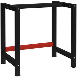 vidaXL Vidaxl - Telaio per Banco da Lavoro in Metallo 80x57x79 cm Nero e Rosso