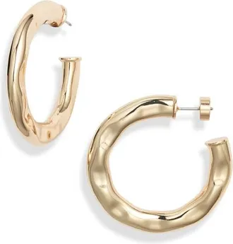 Nordstrom Hammered Hoop Earrings in Gold at Nordstrom