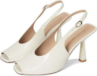 Stuart Weitzman Val Slingback 85 Womens Shoes Cream : 10.5 M, Leather