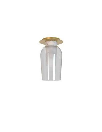 Mantra Mantra Semiplaf&oacute;n De Techo De Cristal Nora El Champ E27 &Oslash;18 Cm - Blanco/madera, Negro/m&aacute;rmol, Oro/blanco