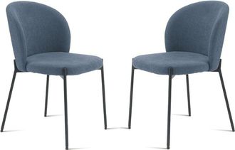Capodarte Sedia in tessuto Blu con struttura in metallo meggie 2 sedie