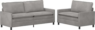 vidaXL Juego De Sof&aacute; 2 Uds. Gris Claro Terciopelo Vidaxl