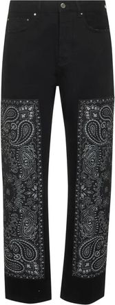 Amiri bandana-panel jeans - Black