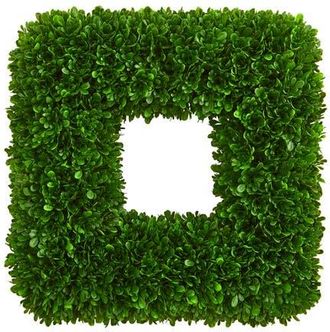 Nearly Natural 17-in Tea Leaf Square Wreath UV Resistant in Green at Nordstrom