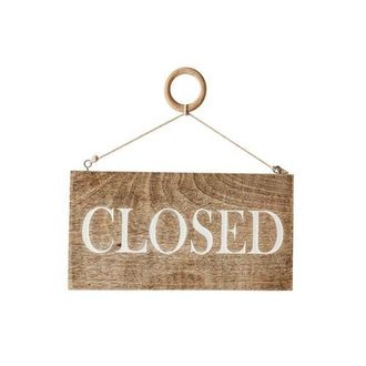 Foreside Home And Garden Open or Closed Sign Natural Mango Wood & Metal in Brown at Nordstrom