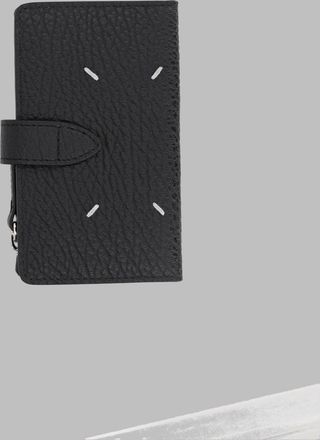 Maison Margiela Unisex Leather Zip Card Holder Black Wallets & Purses