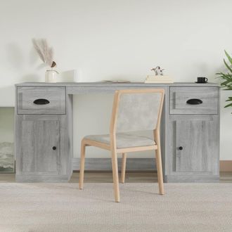 Berkfield Home Desk with Cabinet Grey Sonoma Engineered Wood