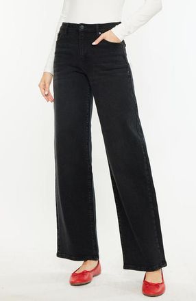 Kancan Cora High Rise Wide Jeans in Black at Nordstrom, Size 26