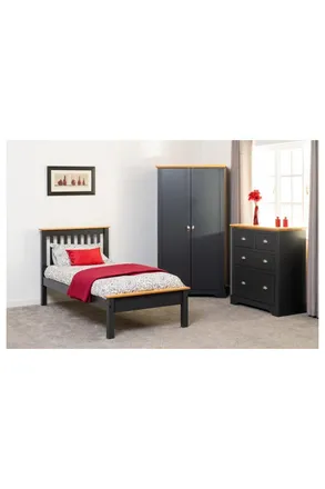 Seconique Monaco 3 Single Bed Low Foot End in Dark Grey