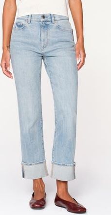 DL1961 Patti High Waist Ankle Straight Leg Jeans in Aruba Cuffed Vintage at Nordstrom Rack, Size 28