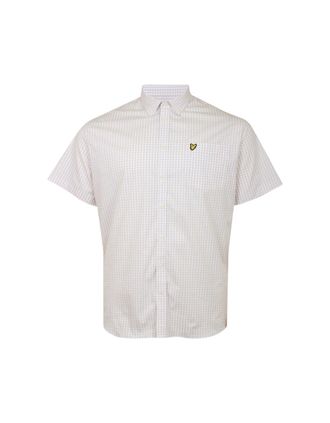 Lyle & Scott Mens Lyle & Scott Short Sleeve Slim Fit Cove Gingham Shirt - White - Size: 38/Regular