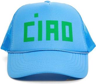 Clare Vivier Trucker Hat in Cornflower W/Green Ciao at Nordstrom