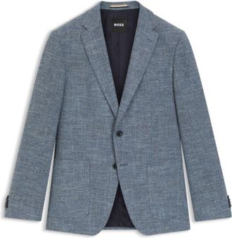 BOSS Patterned regular-fit jacket in a cotton blend