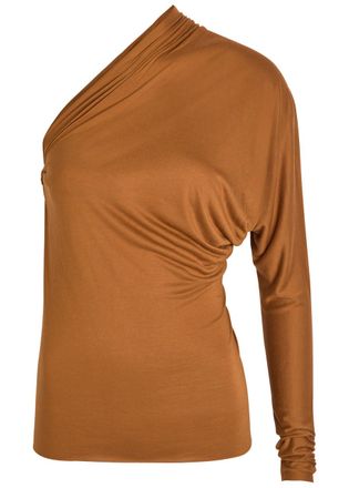 Rick Owens Diana One-sleeve Fine-knit top - Tan - 42 (UK10 / S)