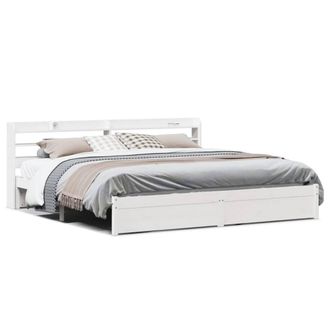 Berkfield Home Bed Frame with Headboard without Mattress White 180x200 cm Super King