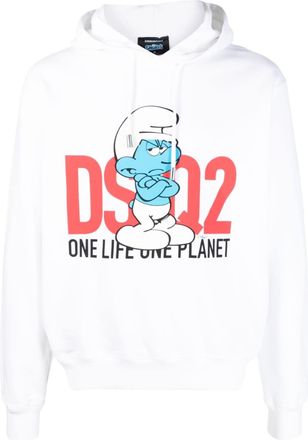 Dsquared2 slogan-print cotton hoodie - men - Cotton - S - White