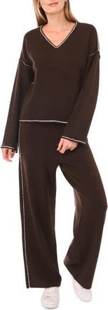 Vince Camuto V-Neck Sweater & Pants Set in Chocolate at Nordstrom Rack, Size X-Large