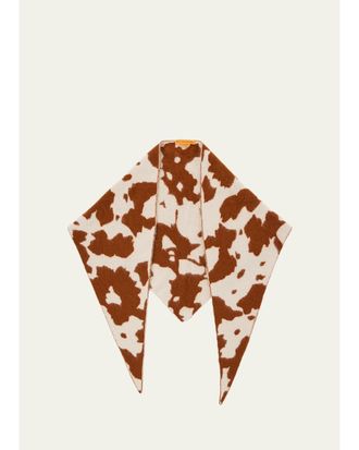 Guest In Residence Grizzly Cowhide Wild Rag Cashmere Scarf