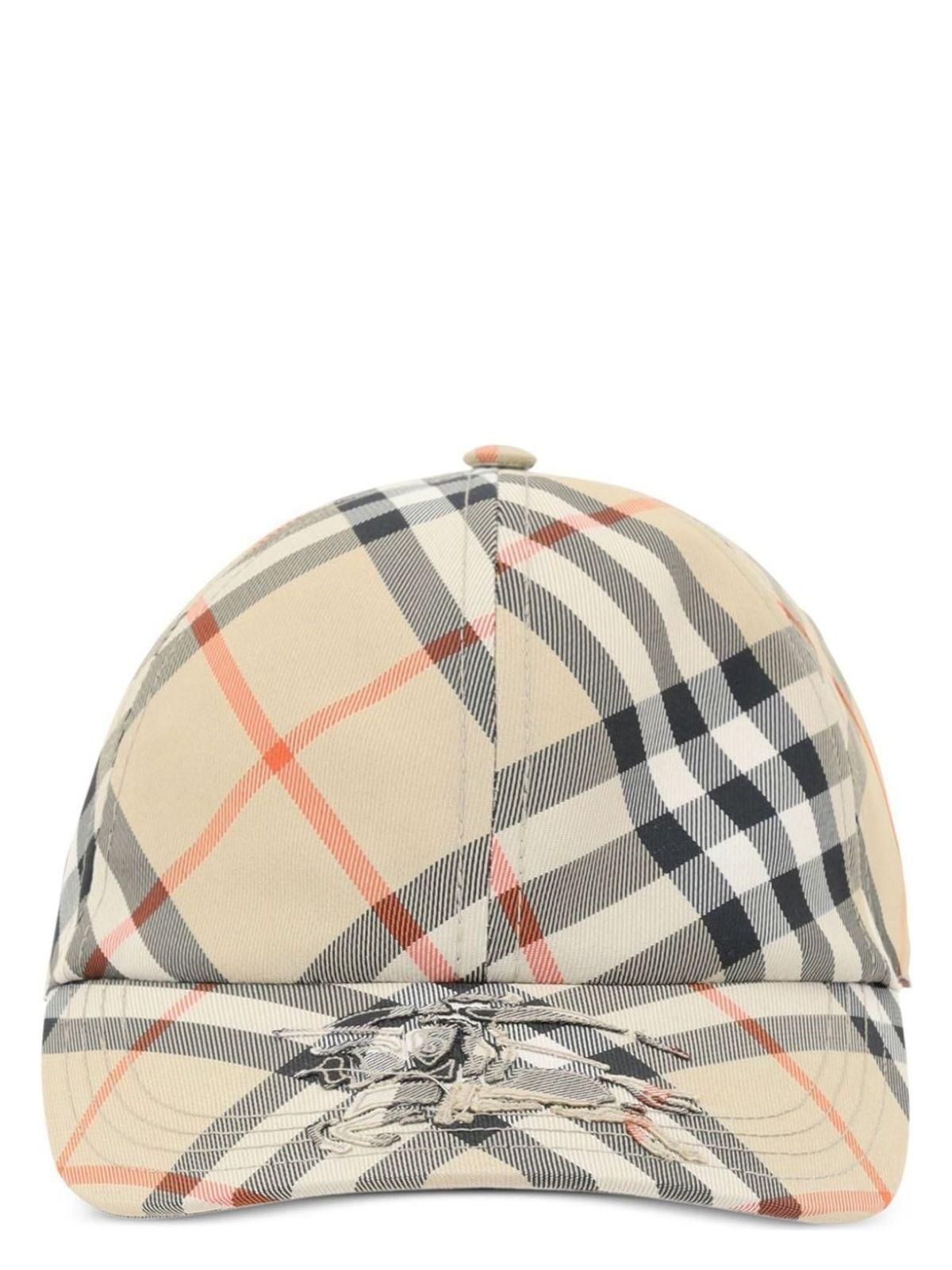 キャップ Burberry Check Detail Baseball Hat - Unisex Burberry Unisex Archive-Beige Check Baseball-Style Cap - S
