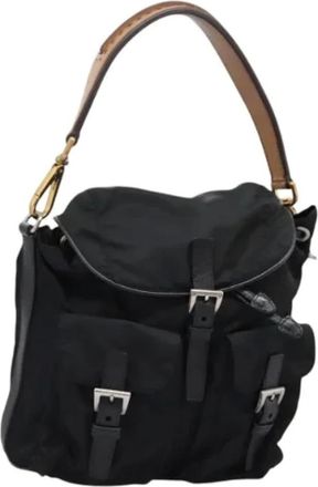 Prada Pre-owned Bucket Bags, female, Black, Size: ONE SIZE Pre-owned Nylon Bucket Bag