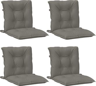 vidaXL Cojines Para Silla Respaldo Bajo 4 Ud Tela Gris Oscuro Melange Vidaxl