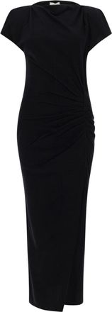 Isabel Marant Nadela Gathered Waist Draped Midi Dress