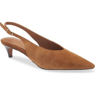 Madewell Emilie Pointed Toe Slingback Pump in Russet at Nordstrom Rack, Size 8.5