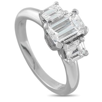 Luxury Bazaar 14K White Gold 1.63ct Diamond Three-Stone Ring MF31-070126