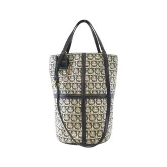 Ferragamo Pre-owned Bucket Bags, female, Multicolor, Size: ONE SIZE Pre-owned Canvas Leather Handbag
