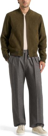 Mani&egrave;re De Voir Arsene Suede Bomber Jacket in Olive at Nordstrom, Size X-Large