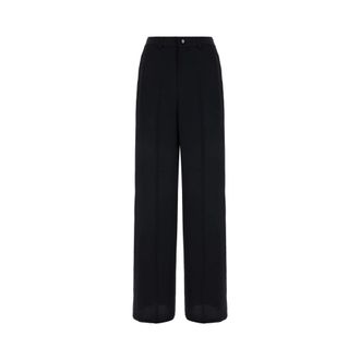 Gucci Wide Trousers, female, Blue, Size: 2XS Silk jacquard trousers