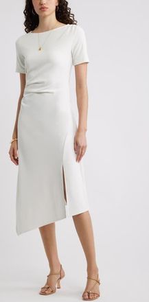 Nordstrom Asymmetric Knit Dress in Ivory Tofu at Nordstrom, Size Xx-Small