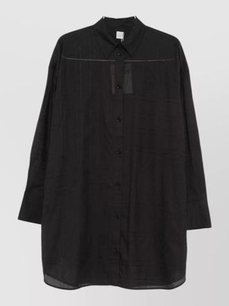 Toteme longline cotton blend shirt curved hem