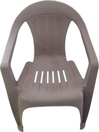 Trade Shop Trade Shop - Set 3pz Sedia In Plastica Con Braccioli Tortora Monoblocco Impilabile 53x43x78cm 035969