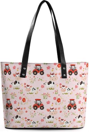 Generic Farm Truck Red Tractor Tote Bags for Women Cute Shoulder Purses Handbags