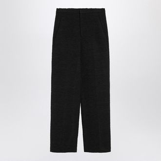 Loulou Studio Black Straight Bouclé Trousers
