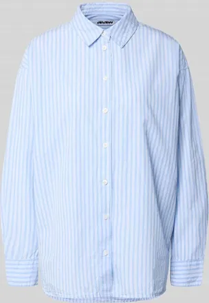 Review Basic Hemdbluse aus reiner Baumwolle in Bleu, Gr&ouml;&szlig;e XS