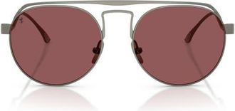 Ferrari 55mm Oval Sunglasses in Matte Gunmetal /Red at Nordstrom