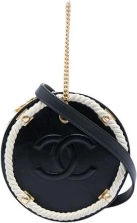 Chanel Pre-owned En Vogue Round Bag - Dames - Vintage Schoudertas - Zwart - ONE Size - Leer - Vintage
