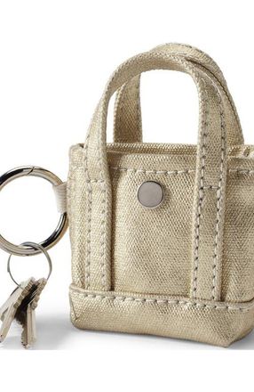 Lands End Mini Canvas Tote Charm in Metallic Gold at Nordstrom