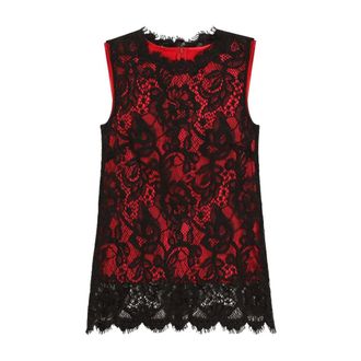 Dolce & Gabbana Sleeveless Tops, female, Red, Size: S Stylish TOP for Fashion Lovers