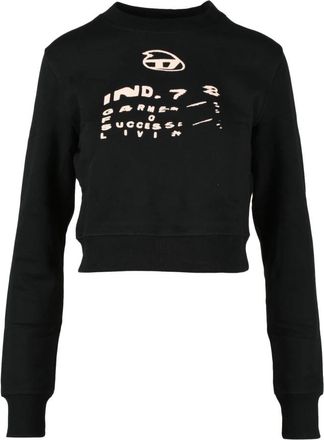 Diesel Katoenen Sweatshirt - Dames - Ronde hals truien - Zwart - S - Katoen - Truien & Vesten