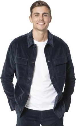 Mason's Navy Corduroy Overshirt - Heren - Casual Overhemden - Zwart - XL - Katoen - Overhemden