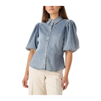 Janice Dames, Blouses & Shirts, Blauw, Maat: XS