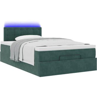 vidaXL Estructura Cama Otomana Colch&oacute;n Terciopelo Verde Oscuro Vidaxl