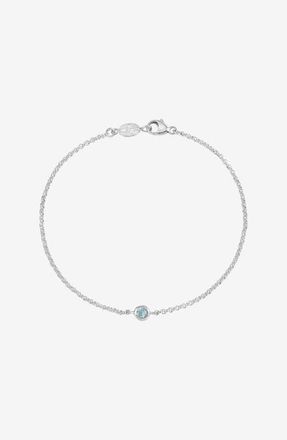 Dower & Hall Single Aquamarine Dewdrop Chain Bracelet in Sterling Silver at Nordstrom, Size Medium