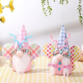 OEM Gnomo De Pascua - 2 Pares, Mariposa, Primavera, Mu&ntilde;eco Sin Rostro, Adorno