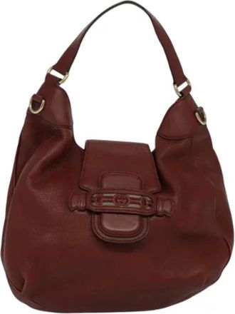 Gucci Pre-owned Leather gucci-bags - Dames - Vintage Schoudertas - Bruin - ONE Size - Leer - Vintage